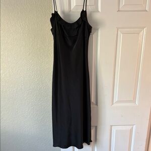 Aritzia Black Maxi Slip Dress with Cowl Neck